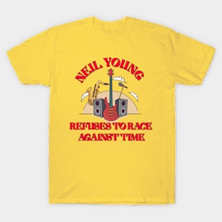 Neil Young refuses to race against time T shirt Red T-Shirt